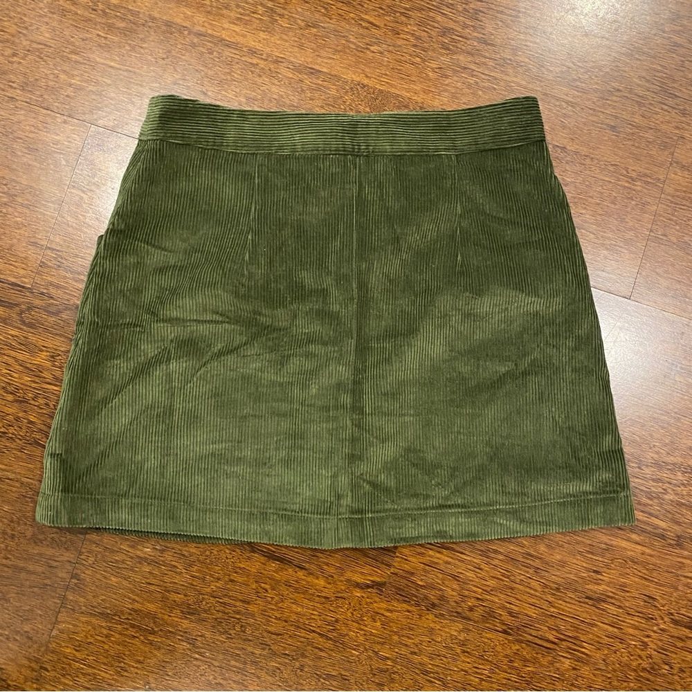Ted Baker London Mini Hunter Green Women’s Corduroy Front Button Down Skirt - Picture 5 of 6